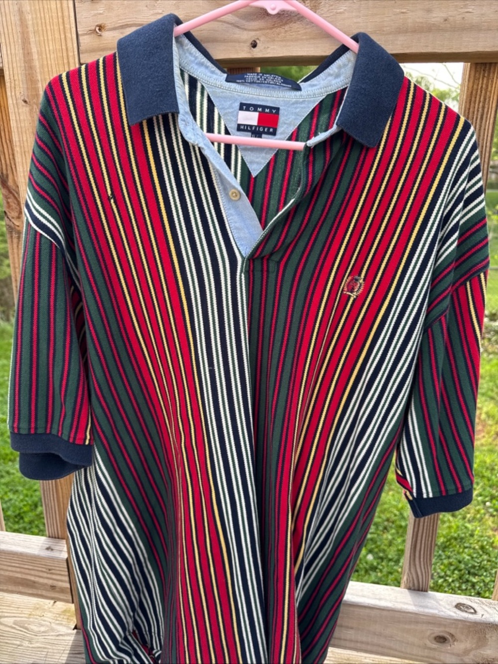Tommy Hilfiger Vintage Striped Polo XL Rugby Shirt Preppy